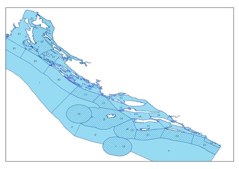 Croatia fishing zones