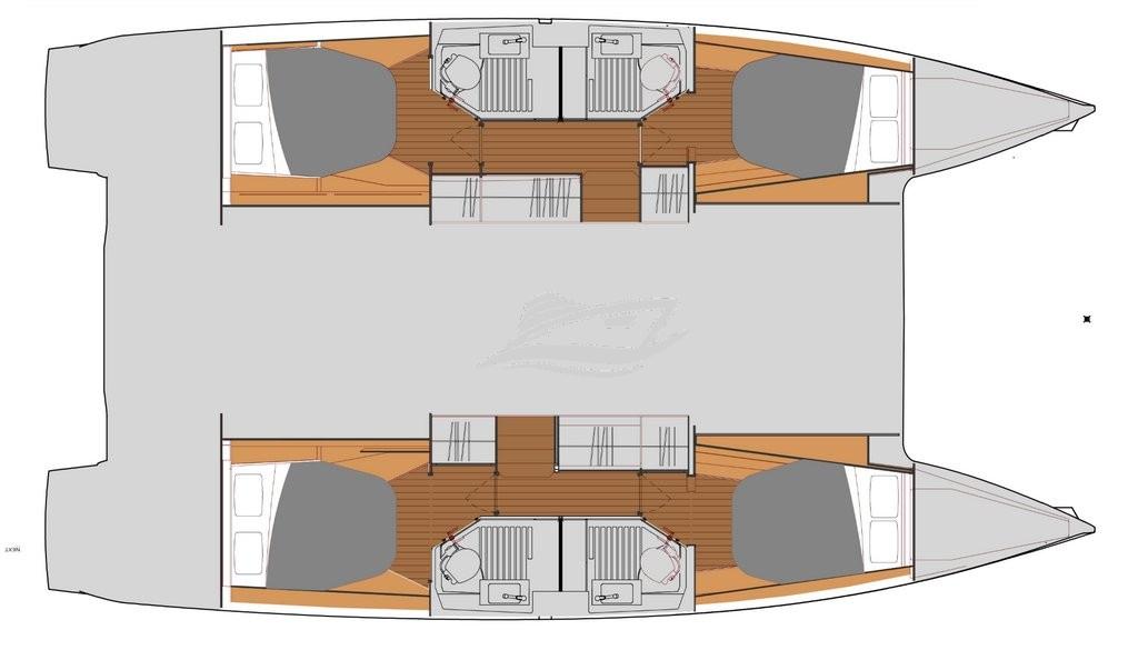 Astrea 42 Catamaran Charter Greece layout