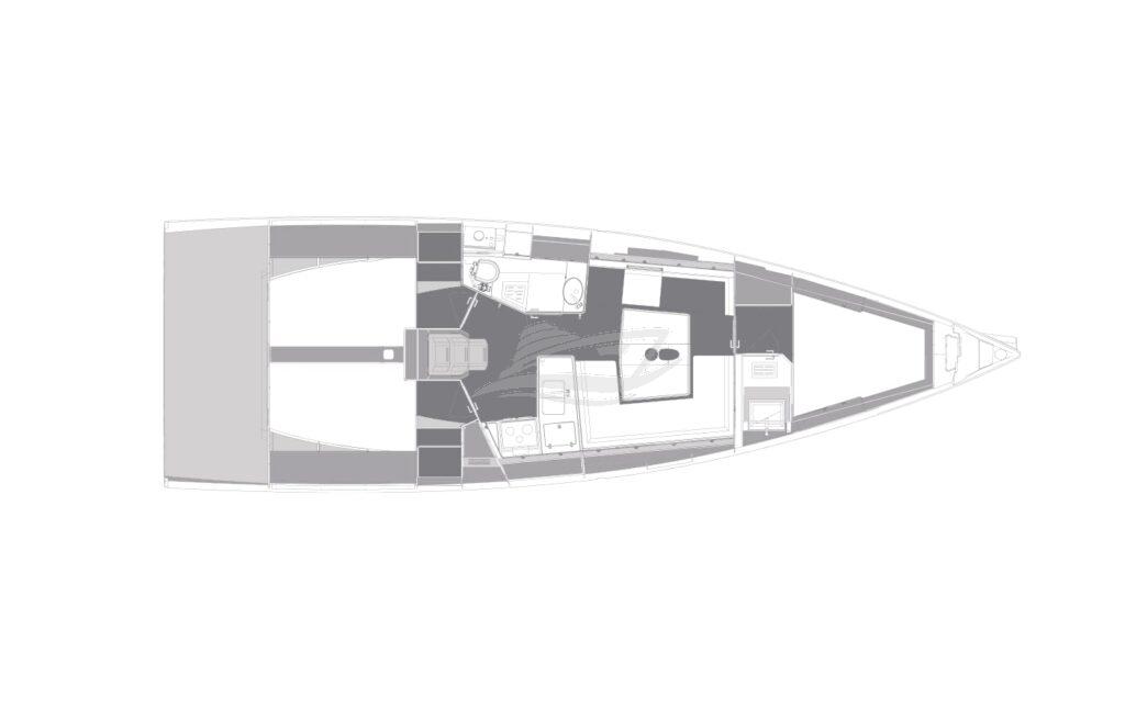 Elan E5 sailing boat charter croatia layout min