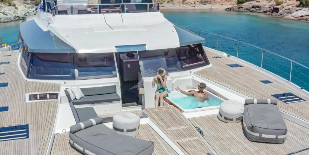 Fountaine Pajot Alegria 67 power catamaran charter greece 13 min