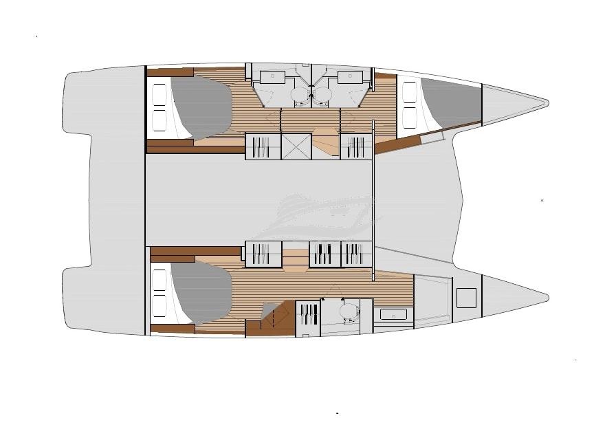 Fountaine Pajot Isla 40 Catamaran Charter Greece layout 2