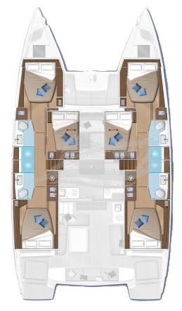 Lagoon 50 Catamaran Charter Greece layout