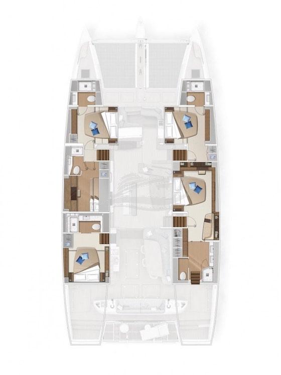 Lagoon sixty 5 catamaran charter Croatia layout 1