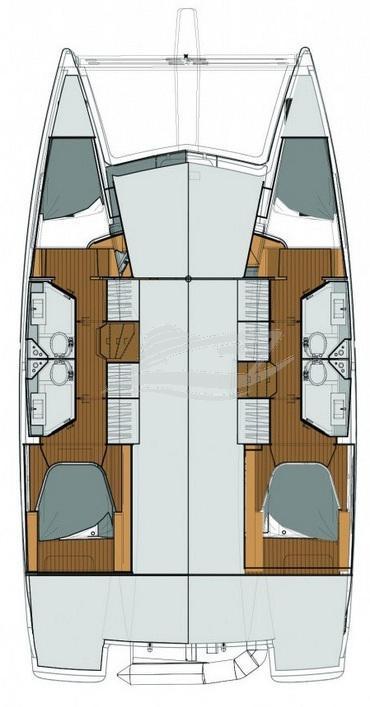 Lucia 40 Catamaran Charter Greece layout