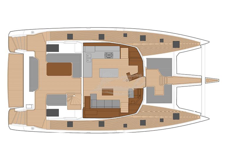 Samana 59 Catamaran Charter Greece layout 2