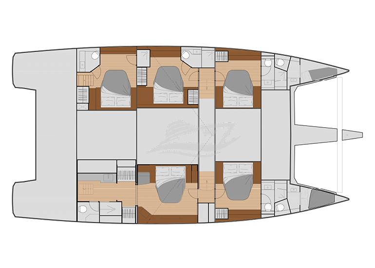 Samana 59 Catamaran Charter Greece layout 4