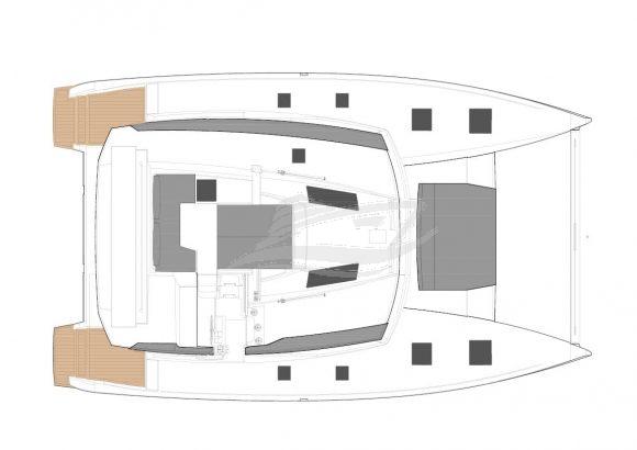 Saona 47 Catamaran Charter Greece layout 1