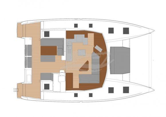 Saona 47 Catamaran Charter Greece layout 2