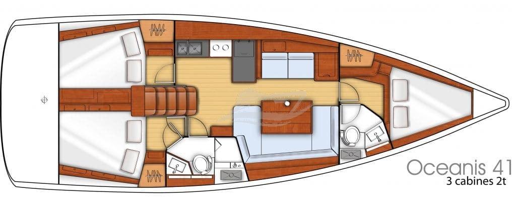 Beneteau Oceanis 41.1 sailing yachts charter croatia layout