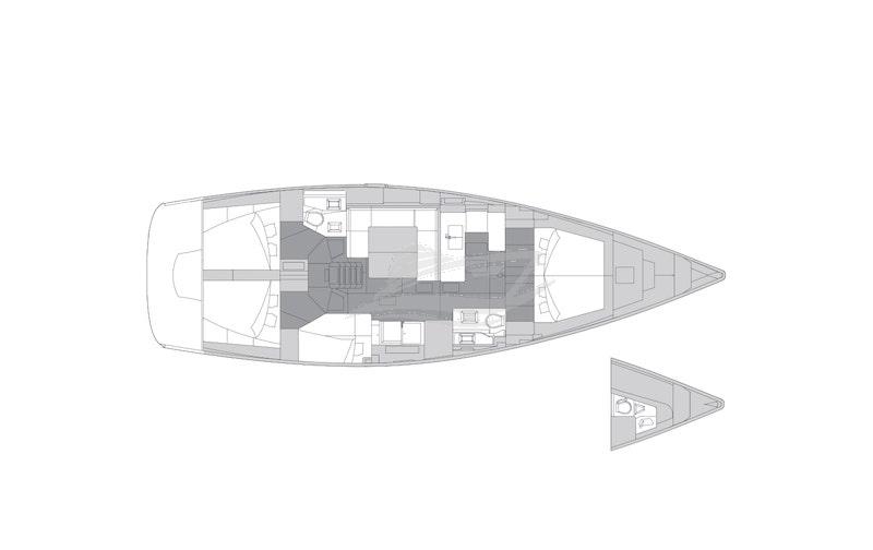Elan Impression 50.1 sailing boat charter croatia layout