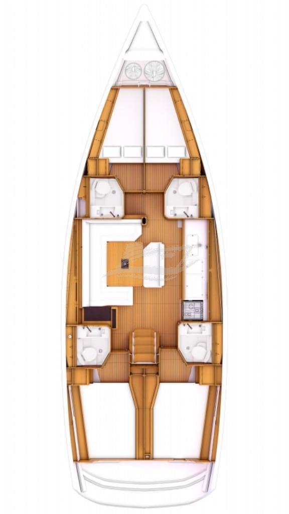 Jeanneau Sun Odyssey 479 sailing yachts charter croatia layout