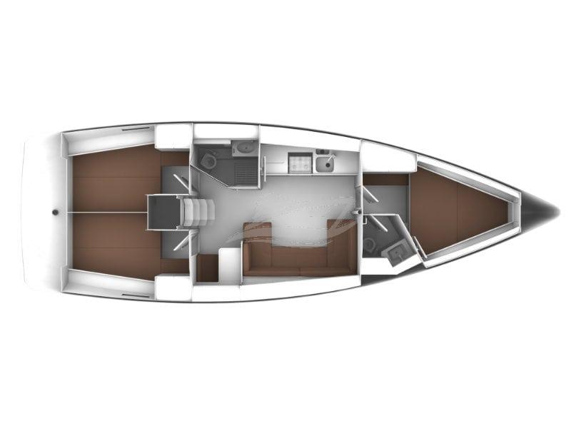 Bavaria Cruiser 41 sailing yacht charter greece layout