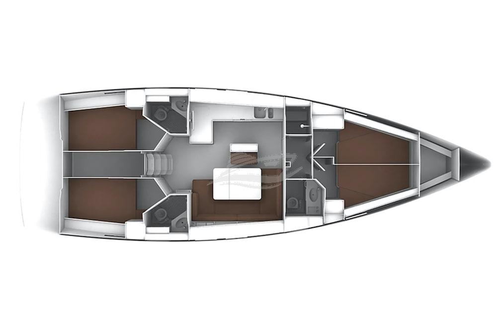 Bavaria Cruiser 46 sailing yacht charter croatia layout