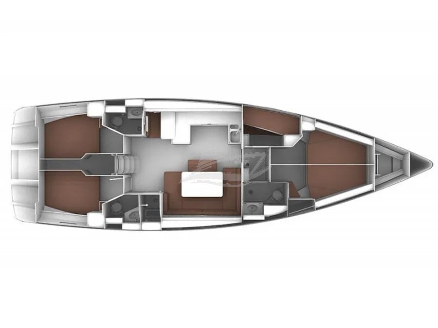 Bavaria Cruiser 51 sailing yacht charter croatia layout