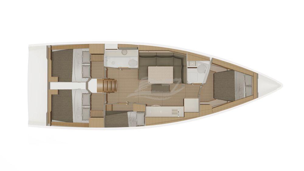 Dufour 430 GL sailing yacht charter greece layout