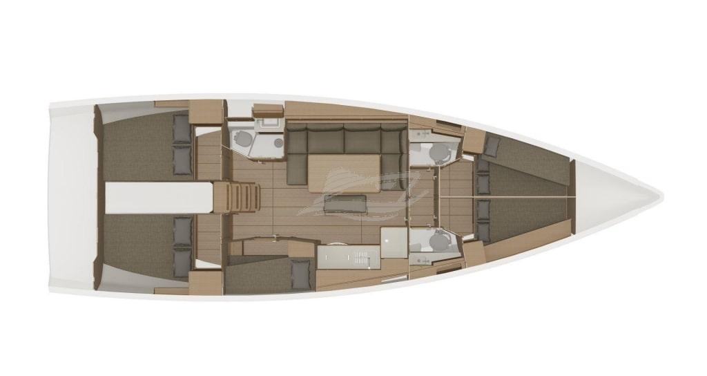 Dufour 460 GL sailing yacht charter greece layout
