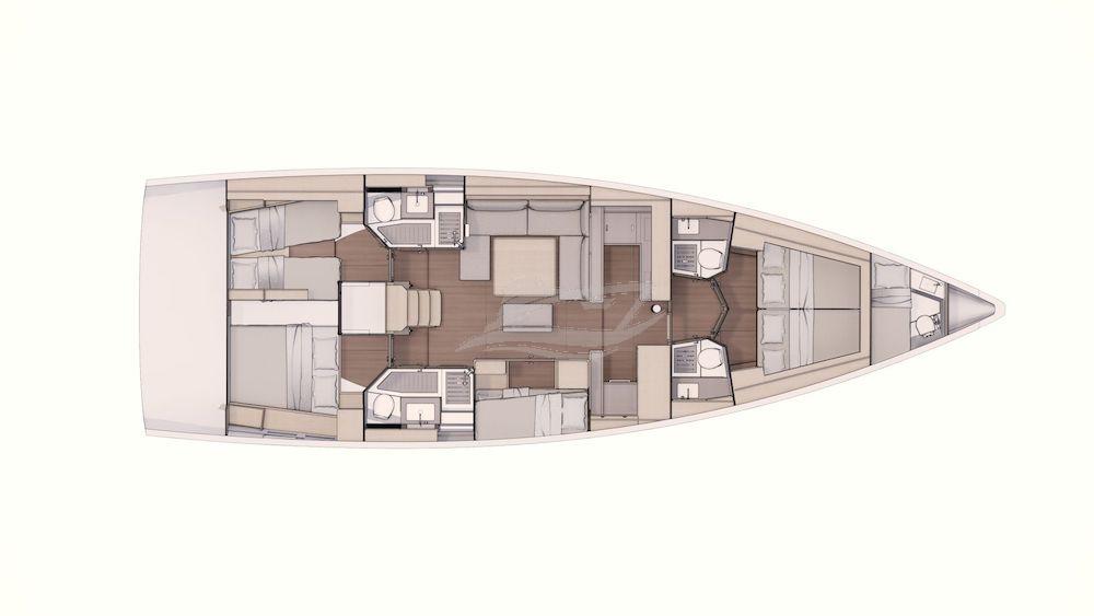 Dufour 530 sailing yachts charter croatia layout