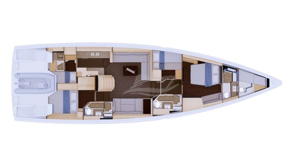 Dufour 61 sailing yachts charter croatia layout