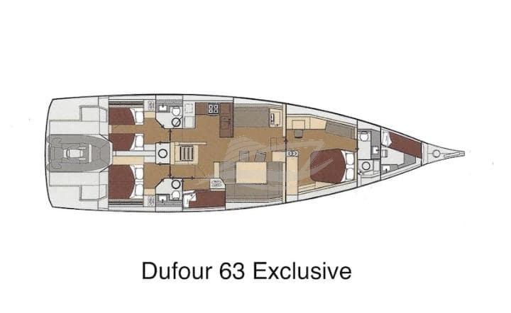 Dufour 63 Exlusive sailing yachts charter croatia layout