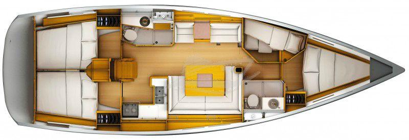 Jeanneau Sun Odyssey 449 sailing yacht charter greece layout