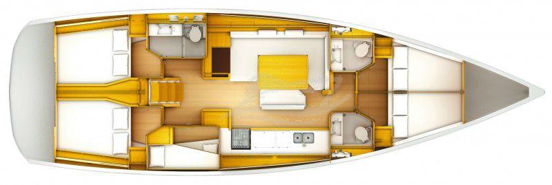 Jeanneau Sun Odyssey 519 sailing yacht charter greece layout