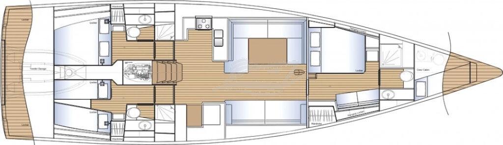 Solaris 58 sailing yacht charter croatia layout 2