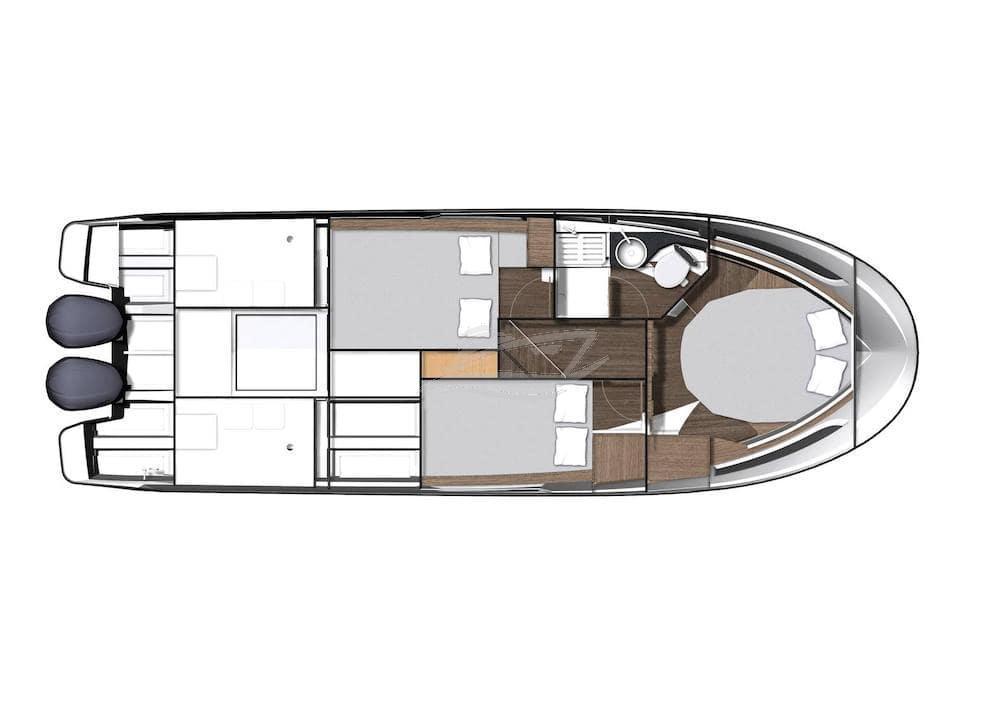 Merry Fisher 1095 motor yachts charter croatia layout min