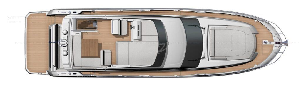 Prestige 590 Fly Luxury motor yacht Croatia layout 2 min