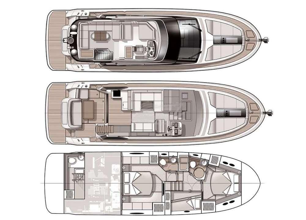 Beneteau Monte Carlo 5 Luxury motor yacht Croatia layout