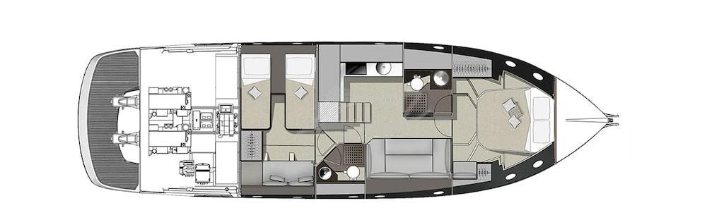 Cranchi M 44 HT Luxury motor yacht Croatia layout 4