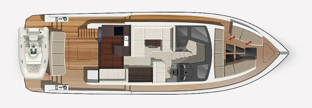 Galeon 460 flu Luxury motor yacht Croatia layout 1