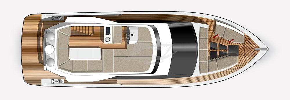 Galeon 460 flu Luxury motor yacht Croatia layout 2