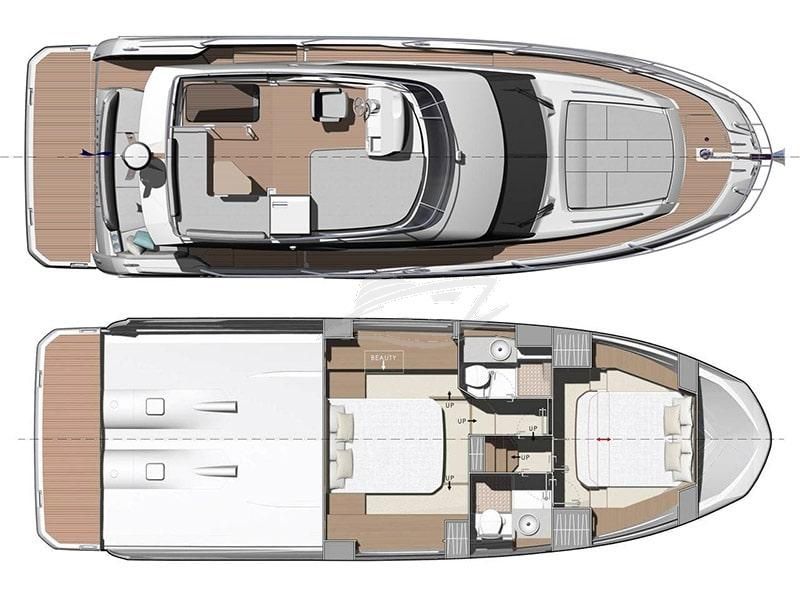 Prestige 420 Fly Luxury motor yacht Croatia layout