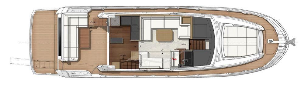 Prestige 520 fly Luxury motor yacht Croatia layout 1