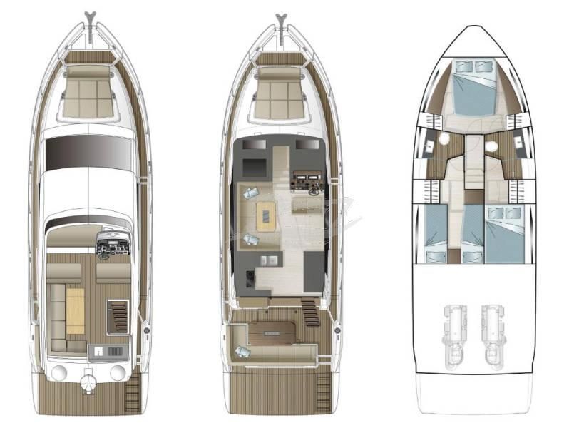 Sealine f 430 Luxury motor yacht Croatia layout