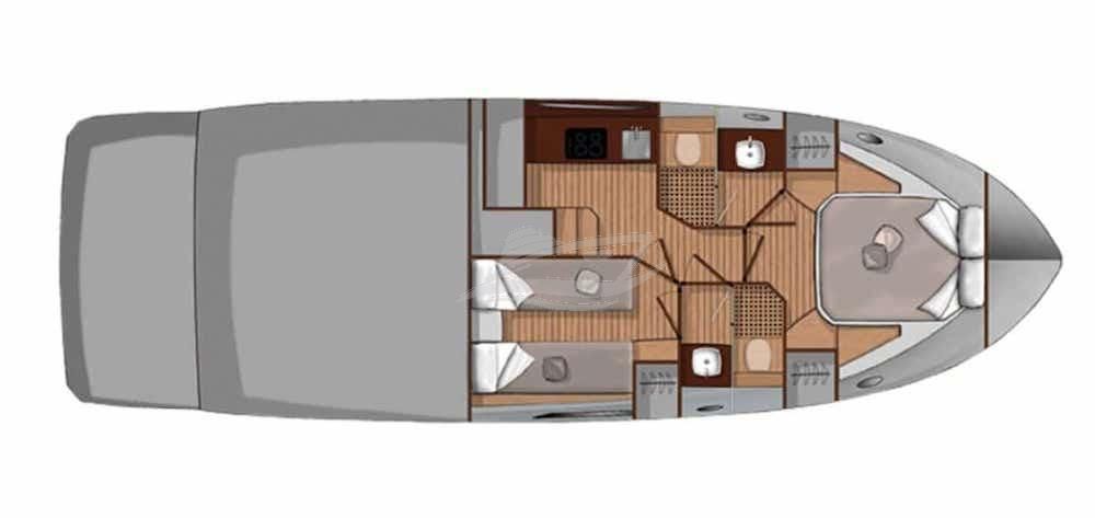 Sessa Fly 42 Luxury motor yacht Croatia layout