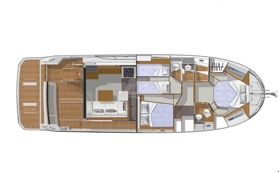 Swift Trawler 47 Luxury motor yacht Croatia layout 3