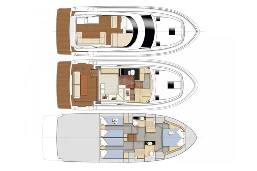 Bavaria 420 Virtess fly Luxury motor yacht Greece layout