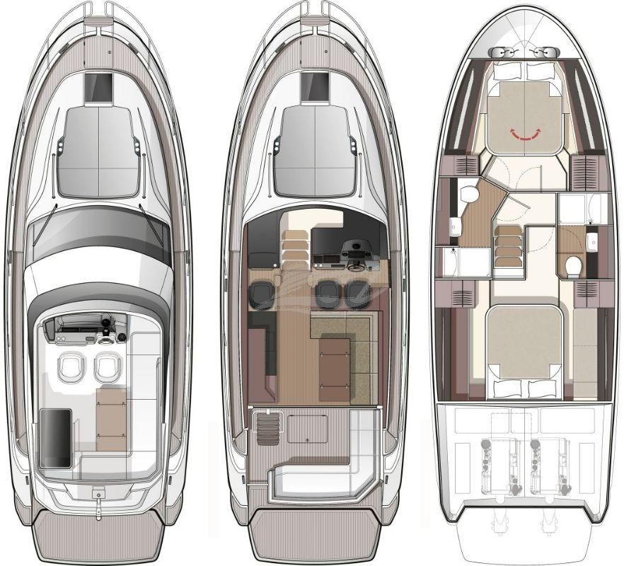 Bavaria R40 Fly Luxury motor yacht Croatia layout