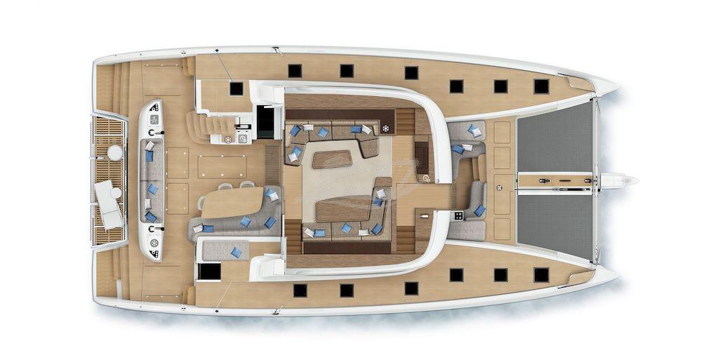 Lagoon sixty 5 catamaran charter Greece layout 2