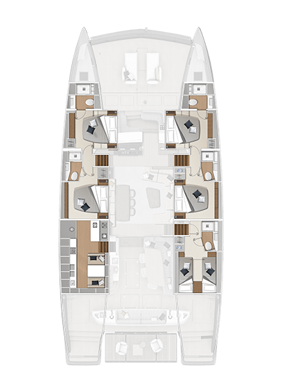 Lagoon Sixty 7 Catamaran Charter Croatia layout